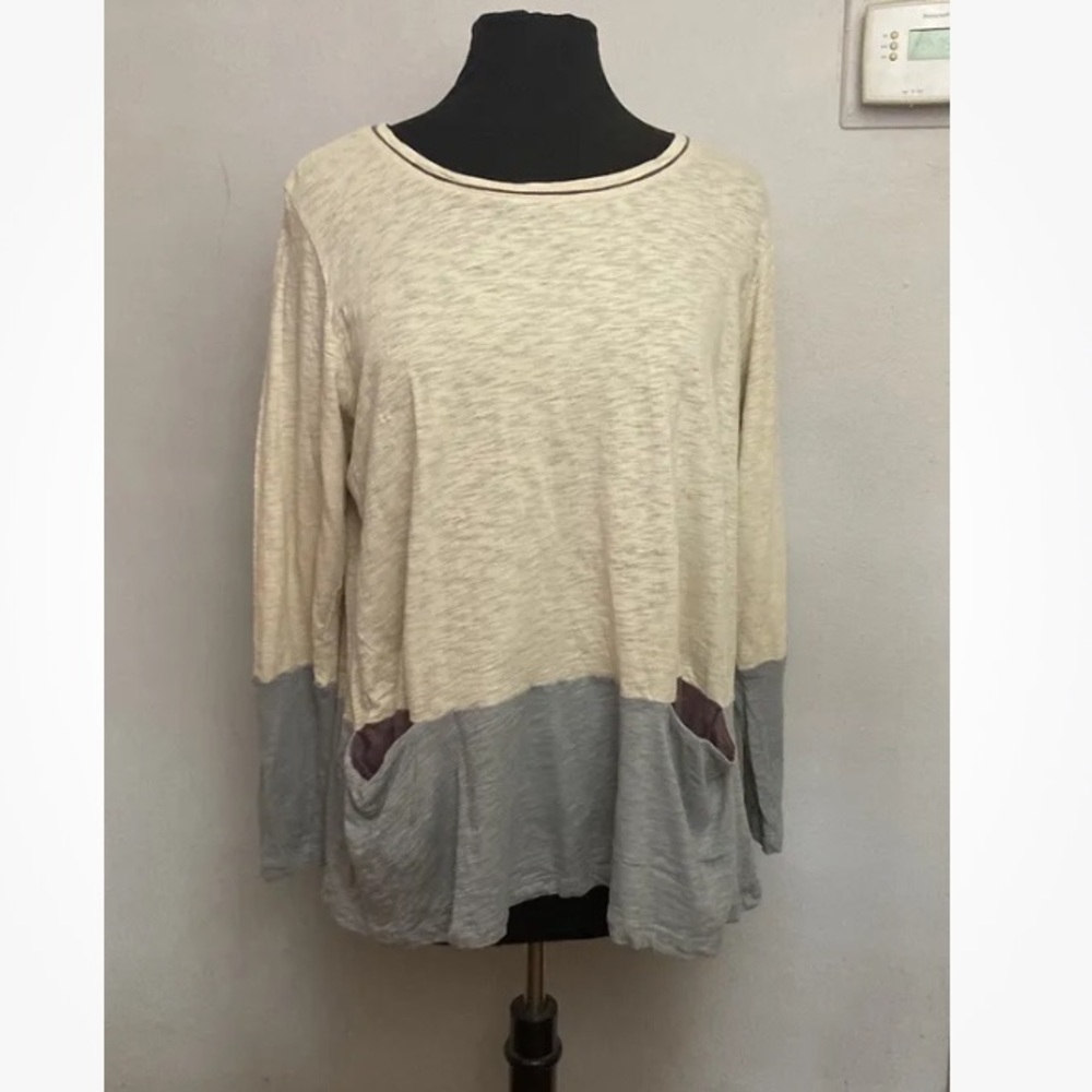 5-24 LOGO Lori Goldstein Top Tunic Comfy XL cotton